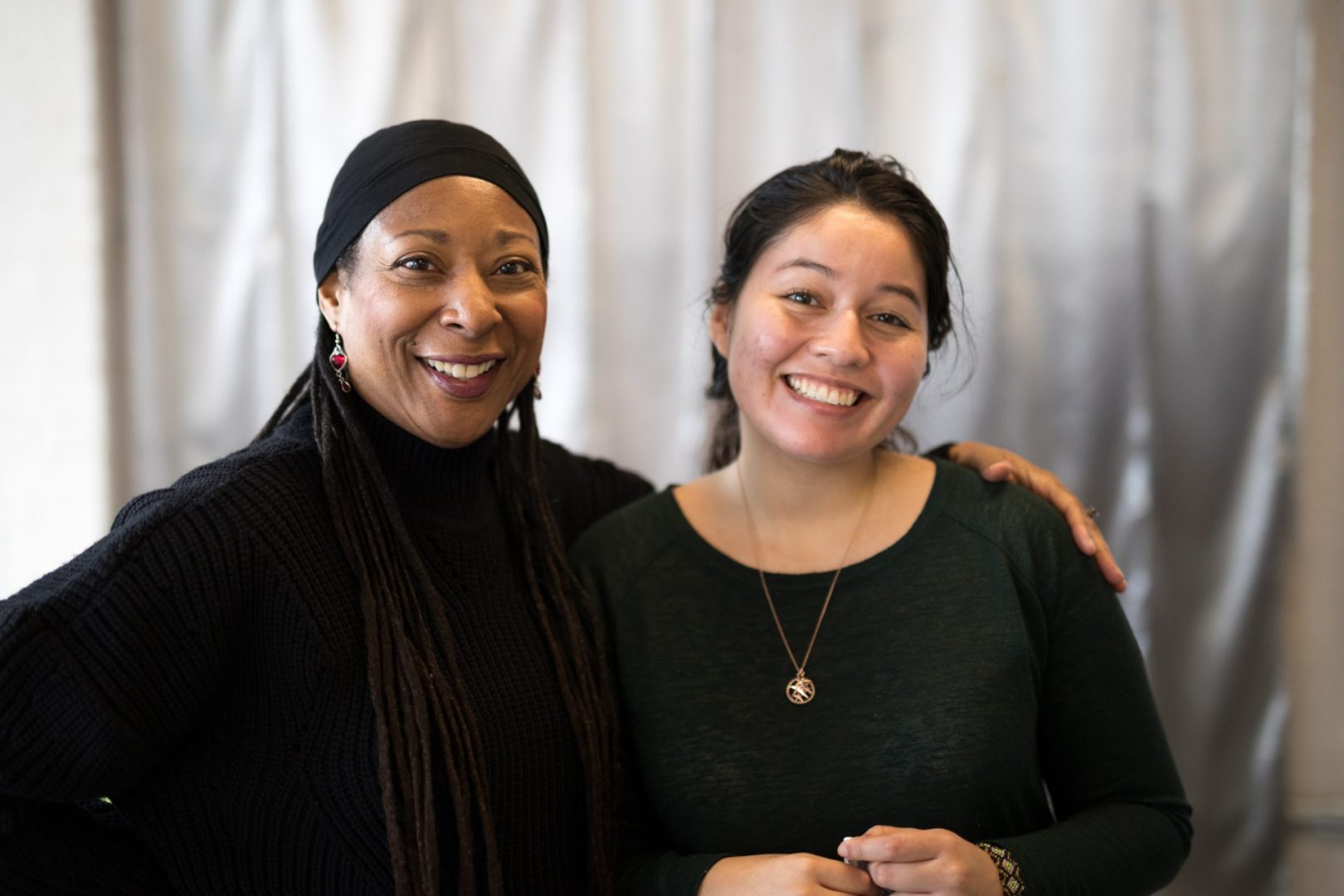 _MG_2820 Carol (left) posing for the camera with Young Adult Council Member Victoria (right)