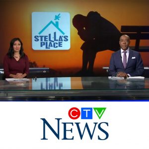 A screenshot from CTV News on a segment featuring Stella's Place